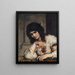 Dama sobre el pecho con una rosa - Julius Schrader — cuadro enmarcado en la pared