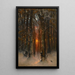 Sunset through the trees - Julius Sergius Klever — framed artwork on a wall