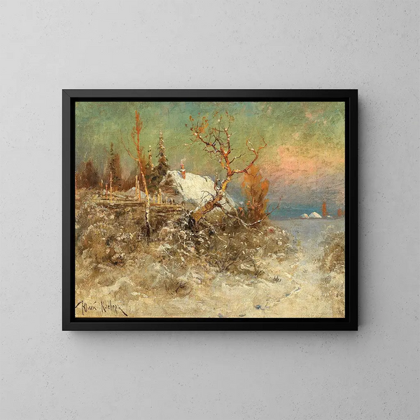 Invierno en la costa báltica - Julius Sergius Klever — cuadro enmarcado en la pared