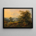 Landscape painting with figurative staffage - Julius Theodor Gruss — framed artwork on a wall