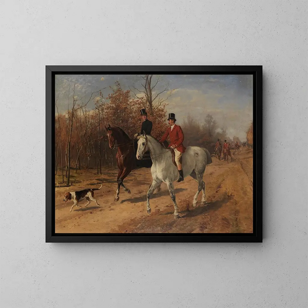 Salida para la caza mayor - Julius von Blaas — cuadro enmarcado en la pared
