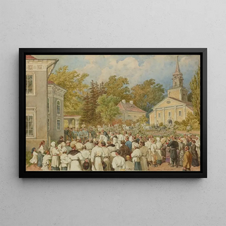 Juliusz Kossak - Delegation from the Krysowice Commune Thanking the Emperor for Money Donated for the Building of the School.webp