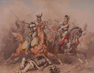 Juliusz Kossak - Skirmish between Lancers from the Legion of the Vistula and the Russian cuirassiers.webp