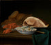 Still life with breakfast featuring ham, crabs, and eggs - Justus Juncker — artwork view