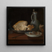 Breakfast still life with roast veal and sausage - Justus Juncker — framed artwork on a wall