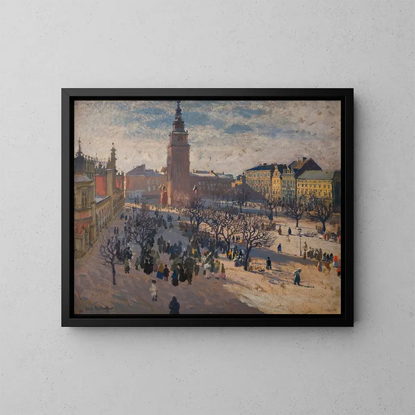 Place du marché principal en Cracovia - Józef Mehoffer — cuadro enmarcado en la pared