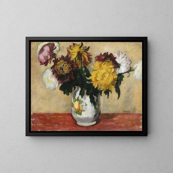 Chrysanthemums - Józef Pankiewicz — framed artwork on a wall