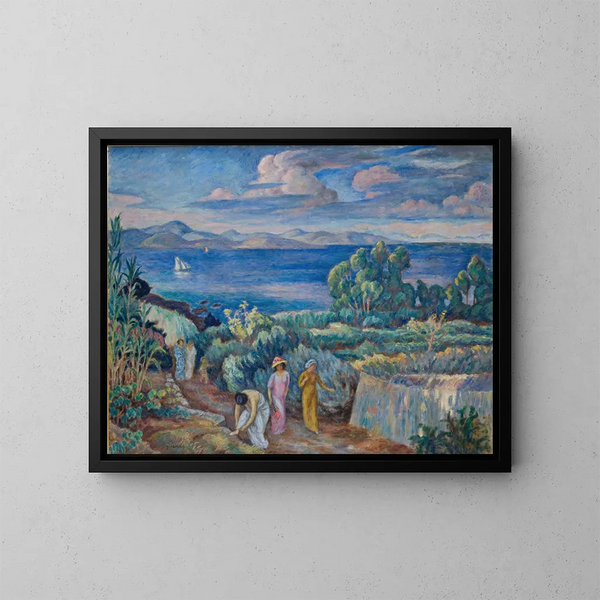 Return from a Bath - Józef Pankiewicz — framed artwork on a wall
