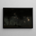 Swans in the Saski Garden at Night - Józef Pankiewicz — framed artwork on a wall