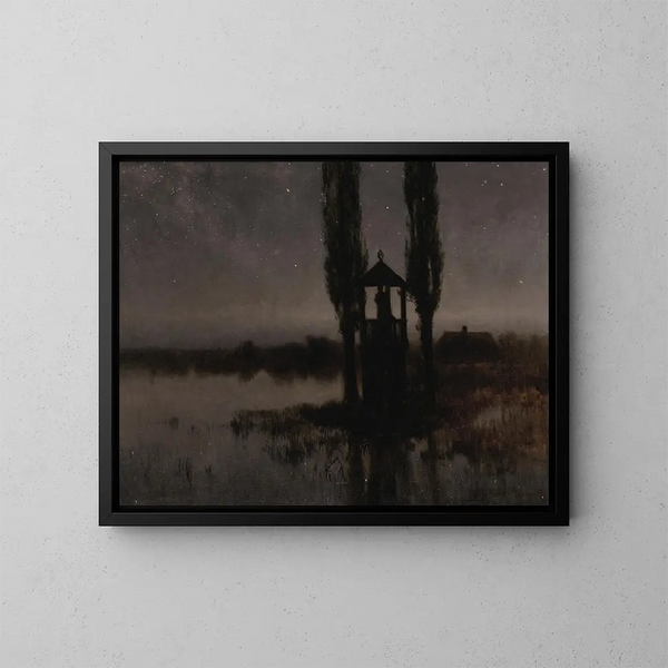 Marais nocturno - Józef Rapacki — cuadro enmarcado en la pared
