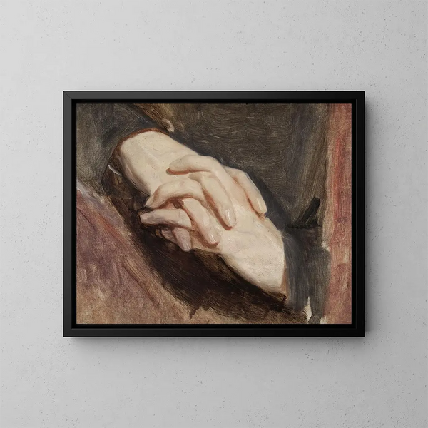 Estudio de las manos de Sigismond Auguste para el cuadro La muerte de Barbara Radziwiłł - Józef Simmler — cuadro enmarcado en la pared