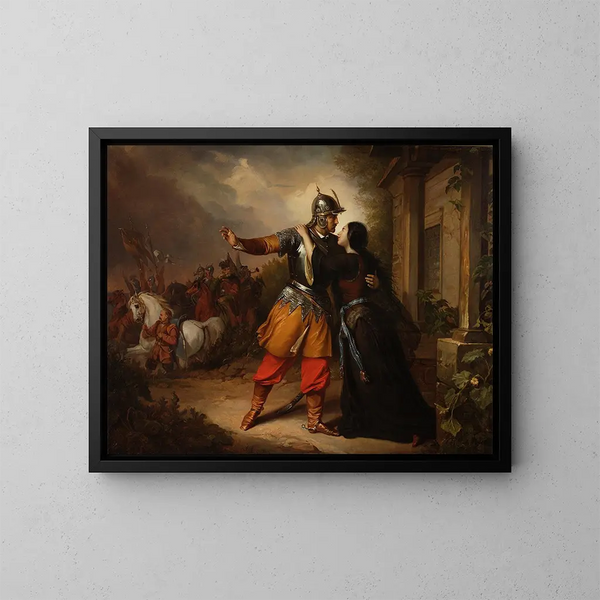 L'adieu de Wacaw à Maria - Józef Simmler — framed artwork on a wall
