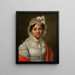 Portrait of a woman with a red scarf - Józef Sonntag — framed artwork on a wall