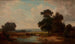 Landscape painting with cows at a watering trough - Józef Szermentowski — artwork view