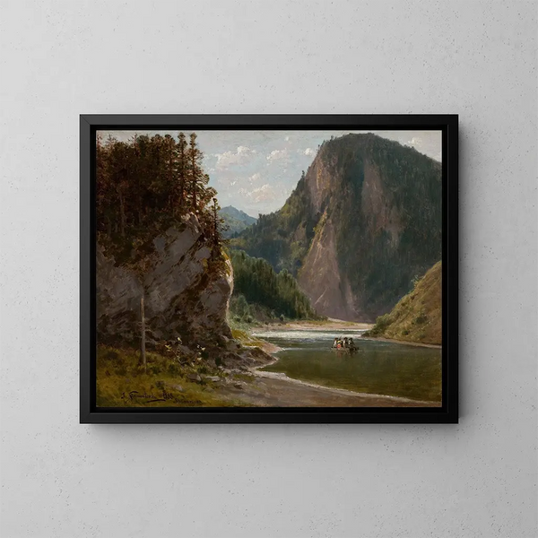 The Dunajec River in the Pieniny Mountains - Józef Szermentowski — framed artwork on a wall