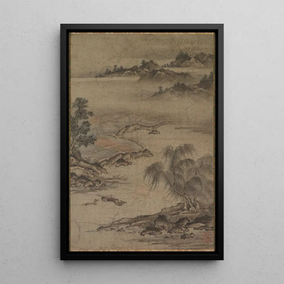 Kano Hideyori - Farming and Herding Buffalo in Summer.webp