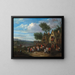 a landscape with peasants - Karel Breydel — framed artwork on a wall