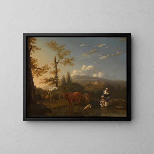 Paisaje italiano - Karel Dujardin — cuadro enmarcado en la pared