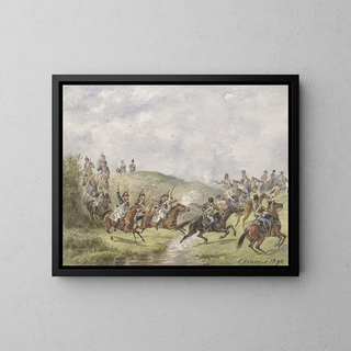 Karel Frederik Bombled - Franse dragonders en Oostenrijkse huzaren.webp