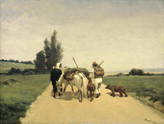 Karel Frederik Bombled - Rondtrekkende familie op een landweg.webp