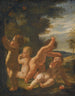 Four Putti Playing in a Landscape - Karel Škréta — artwork view