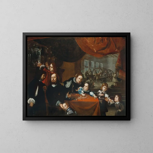 La familia del tallador de piedras preciosas Dionysius Miseroni - Karel Škréta — cuadro enmarcado en la pared