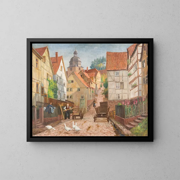 Paseo por la ciudad histórica de Marburgo - Karl Armbrust — cuadro enmarcado en la pared