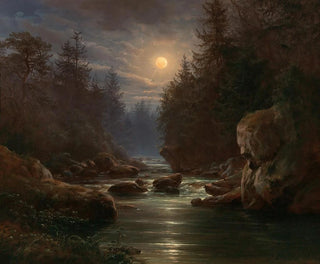 Karl Christian Sparmann - Mondscheinlandschaft Motiv aus dem Langhermsdorfer Grunde in der Schsischen Schweiz.webp