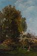 a seated figure under a cherry tree - Karl Daubigny — artwork view
