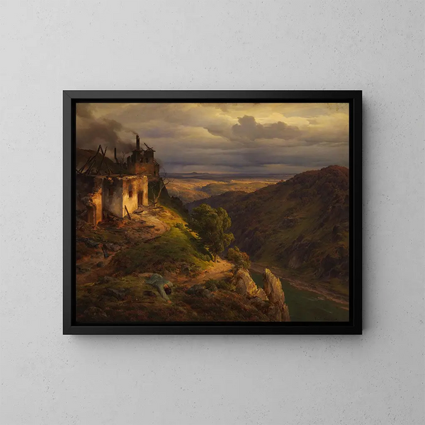 Paisaje - Karl Friedrich Lessing — cuadro enmarcado en la pared