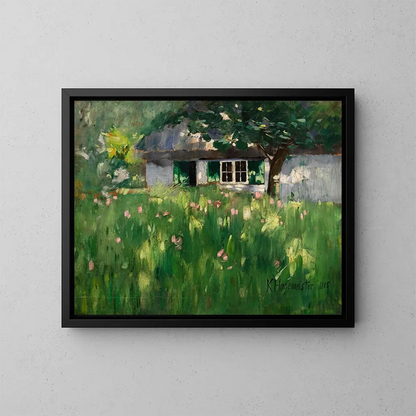 Casa de campesinos cerca de Ferch - Karl Hagemeister — cuadro enmarcado en la pared