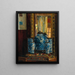 Still life with an Asian vase and a mirror - Karl Kahl — framed artwork on a wall
