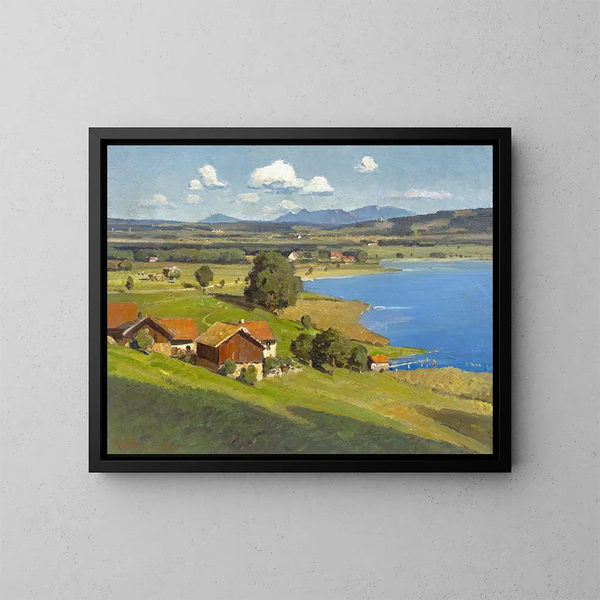En la orilla del Ammersee - Karl Kaltenmoser — cuadro enmarcado en la pared