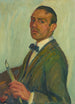 Autorretrato con pincel y paleta - Karl Krebs — vista de la obra