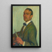 Autorretrato con pincel y paleta - Karl Krebs — cuadro enmarcado en la pared
