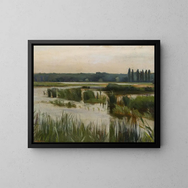 Paisaje con un estanque - Karl Maria Thuma — cuadro enmarcado en la pared