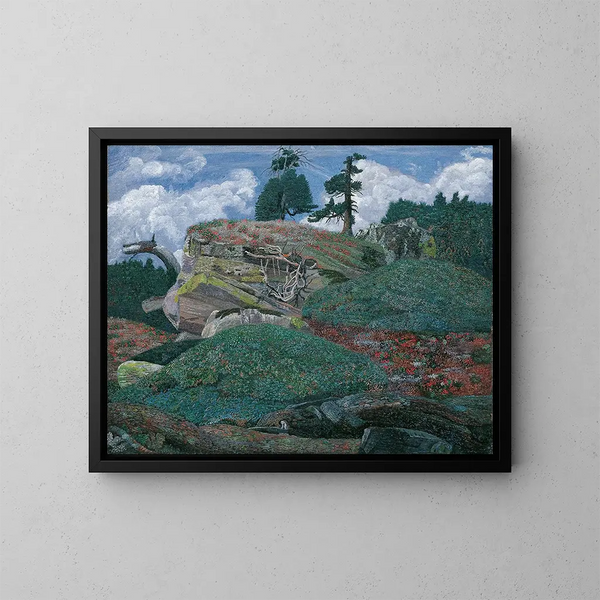 Paisaje con rocas - Karl Mediz — cuadro enmarcado en la pared