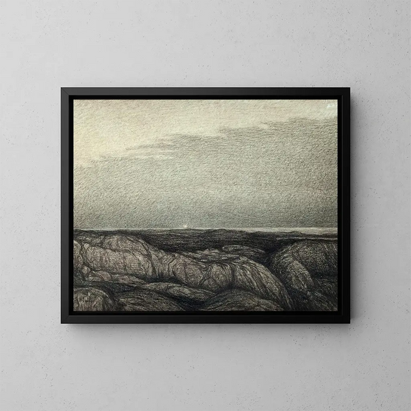 Noche en el mirador - Karl Nordström — cuadro enmarcado en la pared