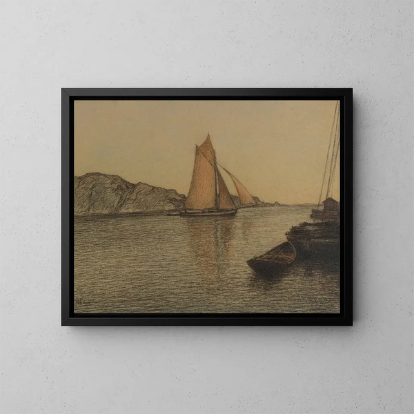 Marinos en el estrecho - Karl Nordström — cuadro enmarcado en la pared