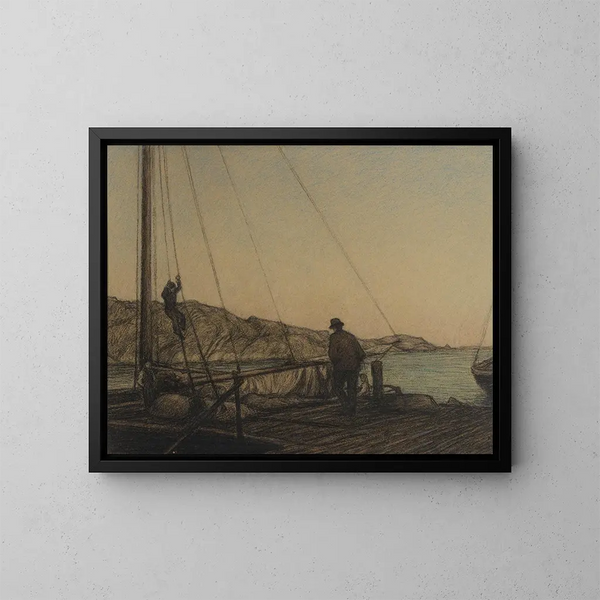 El Muelle - Karl Nordström — cuadro enmarcado en la pared
