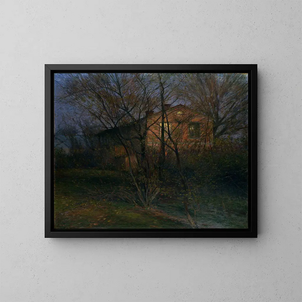 La Casa Amarilla - Karl Nordström — cuadro enmarcado en la pared