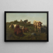 Niño cuidando vacas - Karl Roux — cuadro enmarcado en la pared