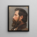 Head of a man in profile - Karl Theodor von Piloty — framed artwork on a wall