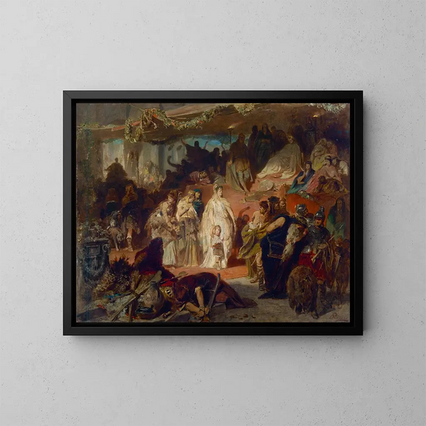 Asíntela en la procesión triunfal de Germánico - Karl Theodor von Piloty — cuadro enmarcado en la pared
