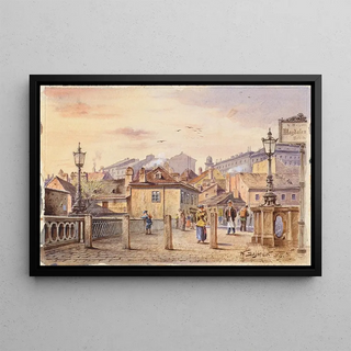 Karl Wenzel Zajicek - Die Magdalenenbrcke ber den Wienfluss.webp