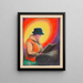 Dama en un café - Karl Wiener — cuadro enmarcado en la pared