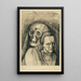 Retrato de mujer con calavera - Karl Wiener — cuadro enmarcado en la pared