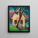 Casa por la noche - Karl Wiener — cuadro enmarcado en la pared