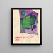 Composition in Green and Violet - Karl Wiener — framed artwork on a wall