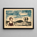 Paisaje con mujer - Karl Wiener — cuadro enmarcado en la pared